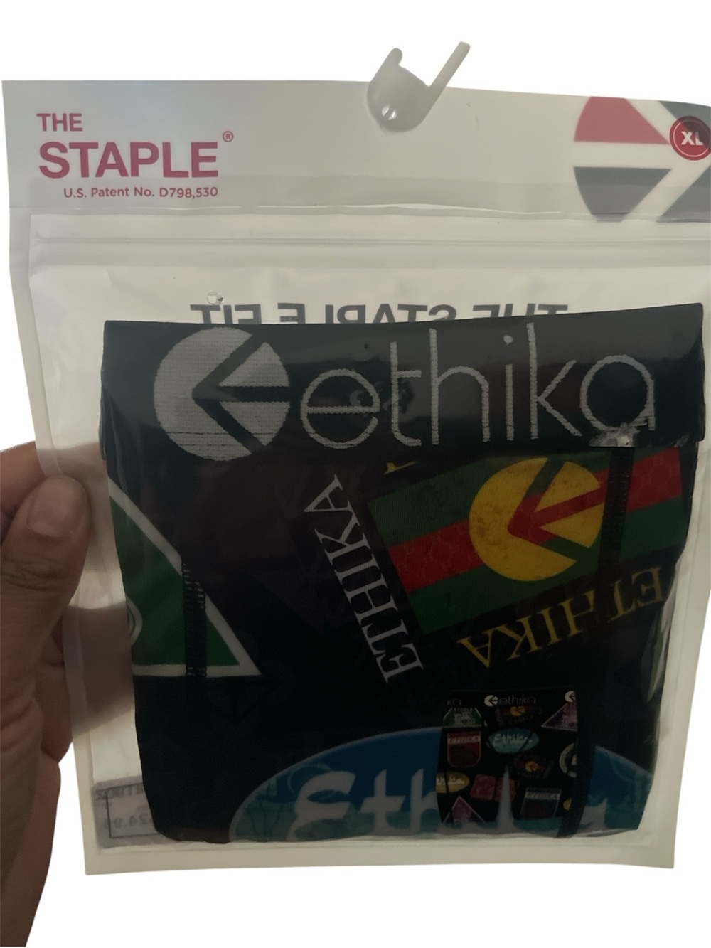 ethika Men’s Boxer Briefs - Black with Green Red Yellow Accents